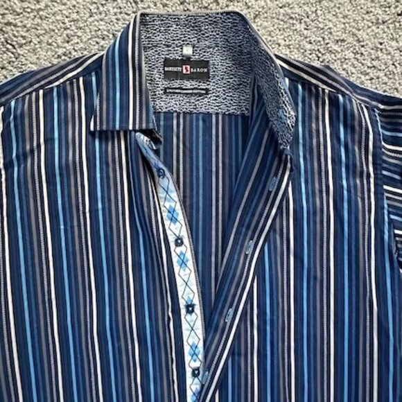 Rare Bartlett Baron 2 Ply Mercerized Cotton Men's Shirt - EUC Sz. Large -  STYLE - Picture 6 of 10